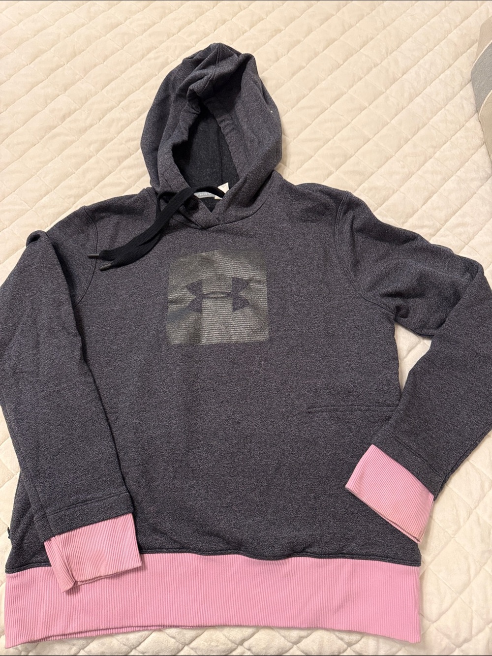 Under Armour Charcoal Hoodie with Pink Accents